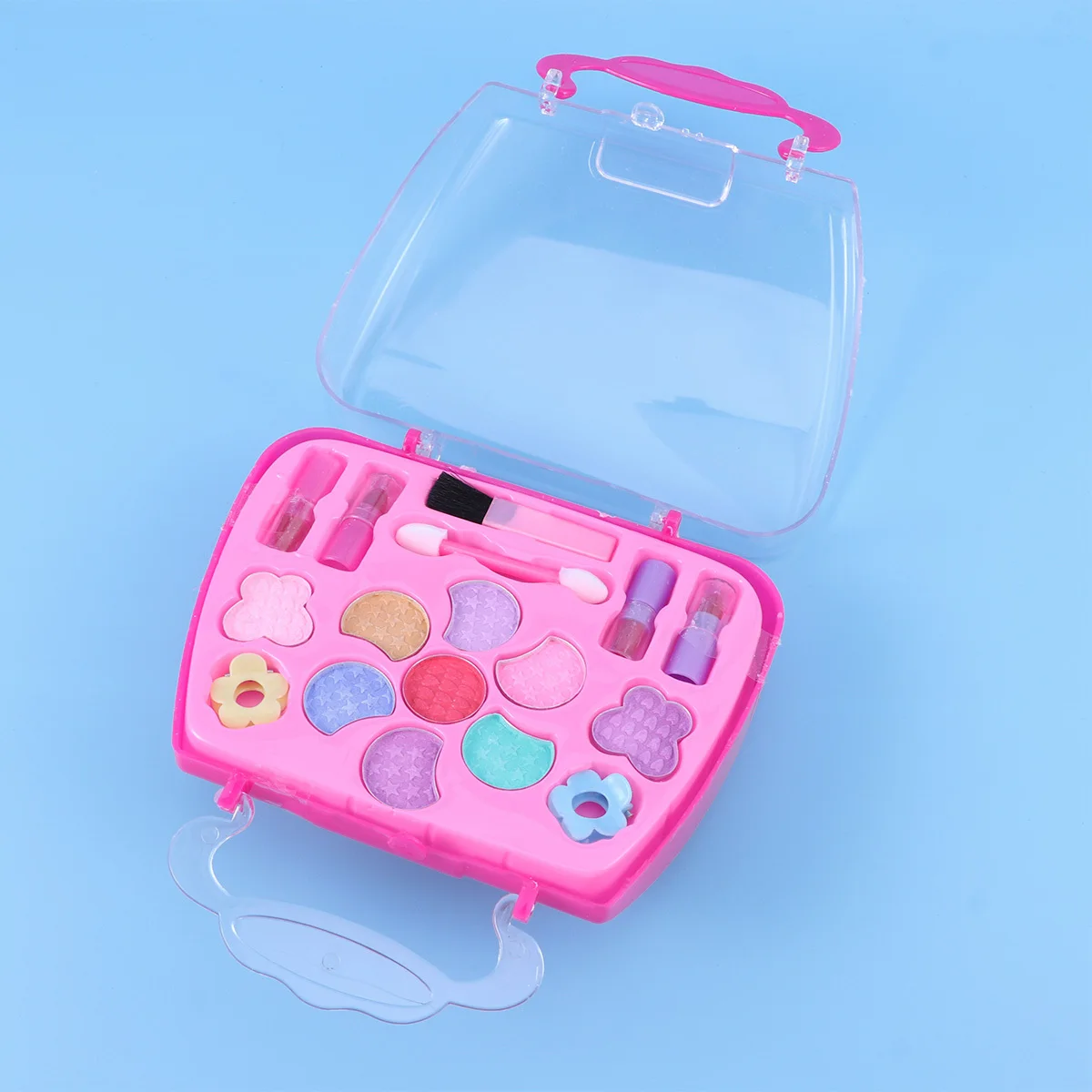 Meisjes Kids Make-up Case Aardbeivorm Vanity Draagbare Carrying Carry Storage Set Veilig voor kinderen Verjaardagscadeau