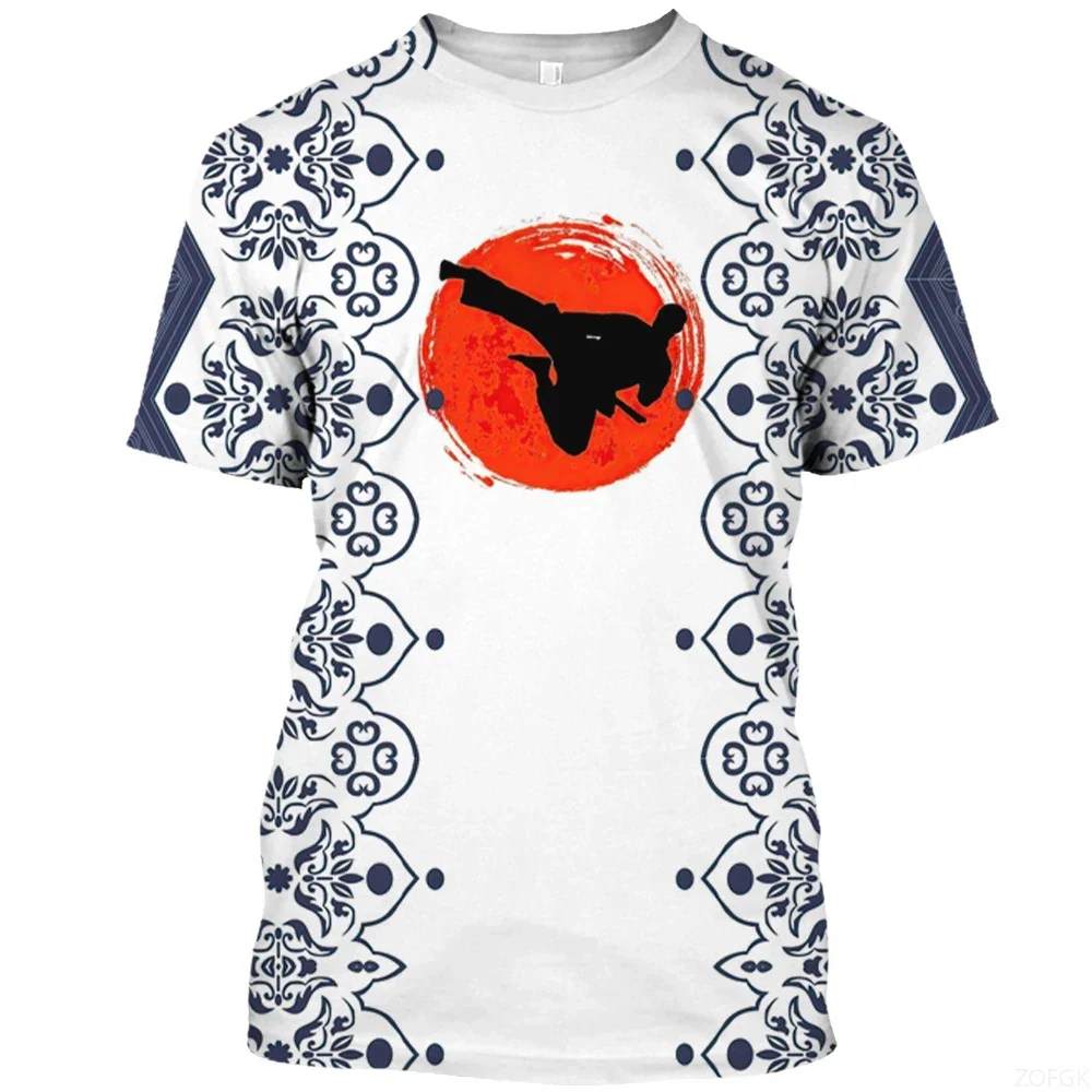 

3D Karate Printed T-shirt Japanese Training T-shirt Men's Short Sleeve High Quality Sportswear Men's T-shirt