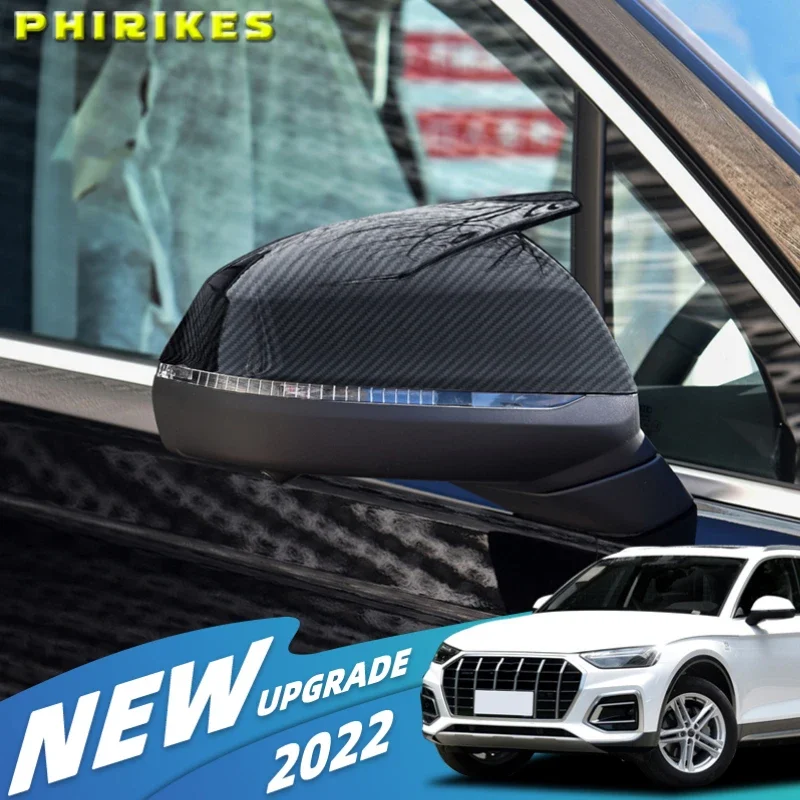 

Чехол для зеркала заднего вида, глянцевый черный для Audi Q5 Q5L SQ5 Q7 SQ7 45 50 55 60 TDI TFSI Sline 2016-2021