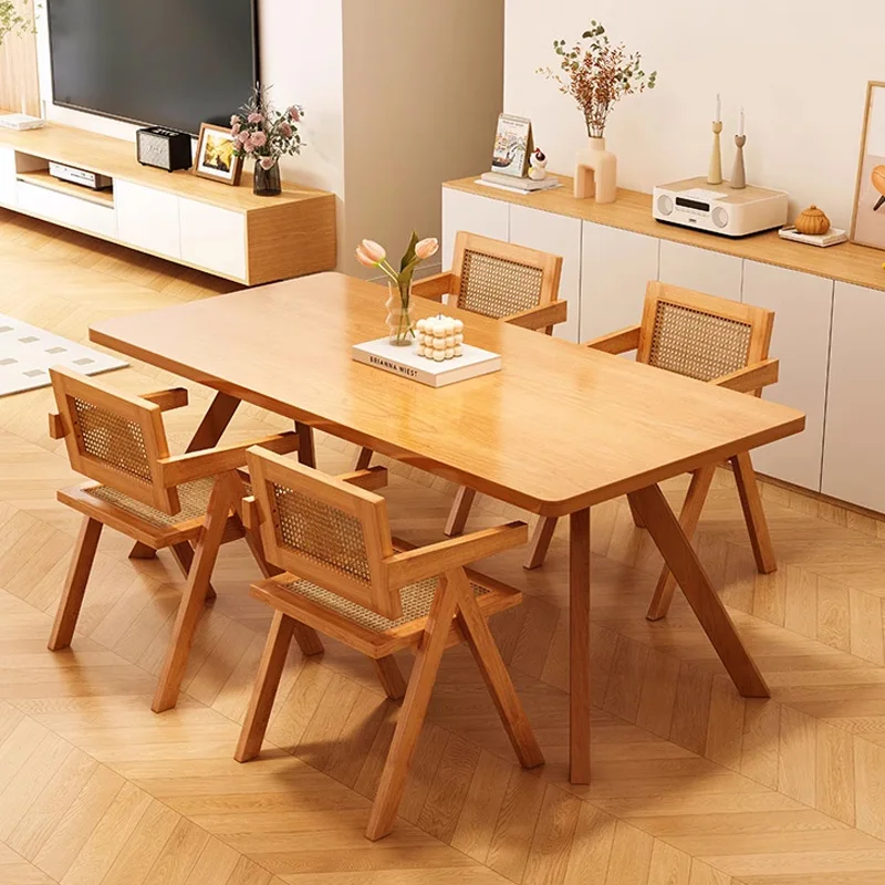 

Japanese Wooden Dining Table Restaurant Modern Mobile Luxury House Dining Table Center Design Mesas De Jantar Kitchen Furnitures