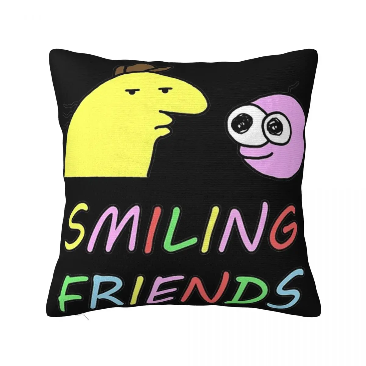 Decorative Pillow Cover Smiling Friends Pim And Charlie Product Living Room Funny Cartoon Pillow Case Cover Zipper Multi-Size