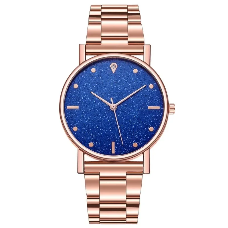 Jam tangan kasual wanita 204 jam tangan Quartz Analog tali besi tahan karat langit berbintang mewah merek Top jam tangan wanita Relojes Mujer