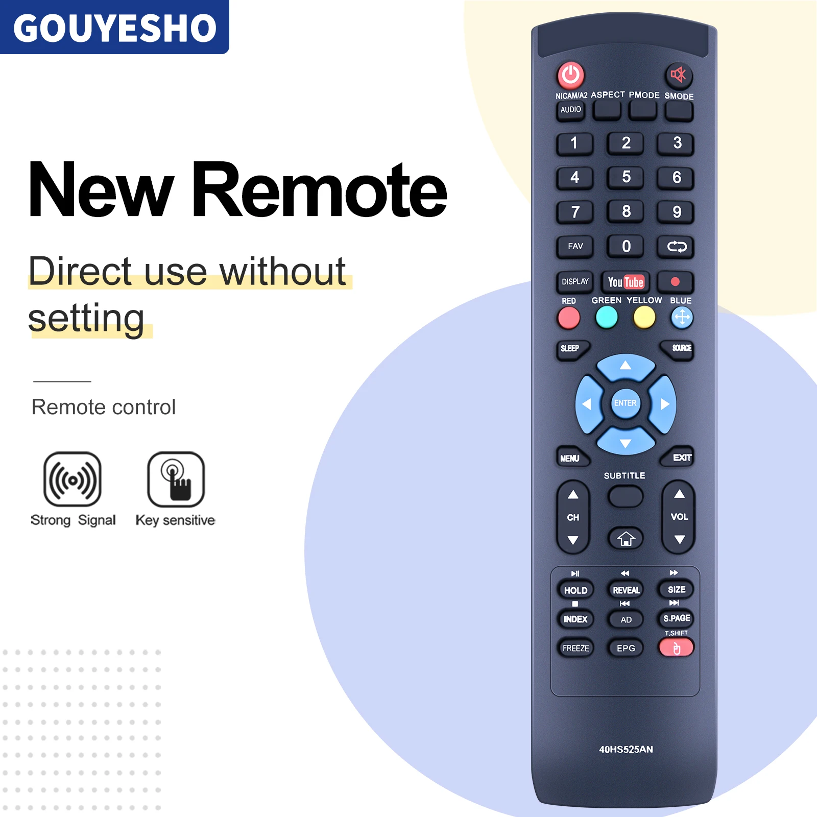 New Remote Control for Aconatic TV 40HS525AN 50US531AN AN-32DH800SM