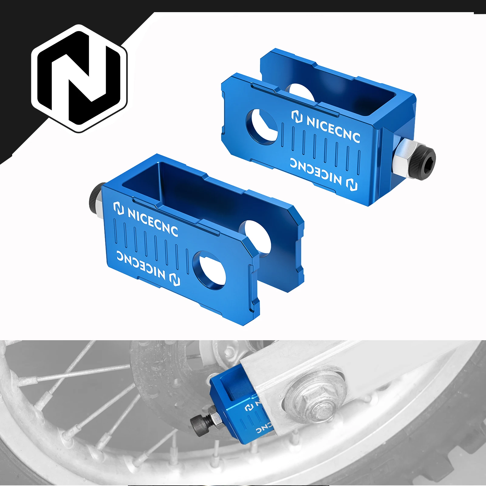 

NICECNC For Yamaha YZ85 YZ 85 2002-2018 Aluminum Rear Chain Adjuster Axle Block YZ80 YZ 80 1993-2001 2000 Motorcycle Accessoires