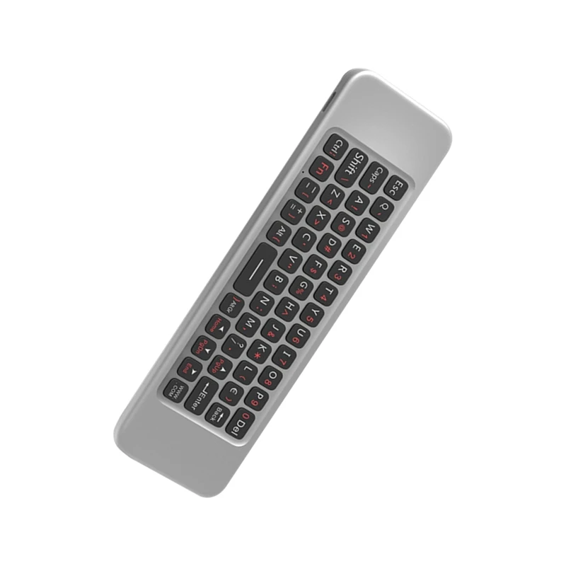 Mini Air Mouse sans fil avec clavier complet, 2.4G, gyroscope IR, apprentissage, télécommande vocale intelligente, Android TV BOX PC