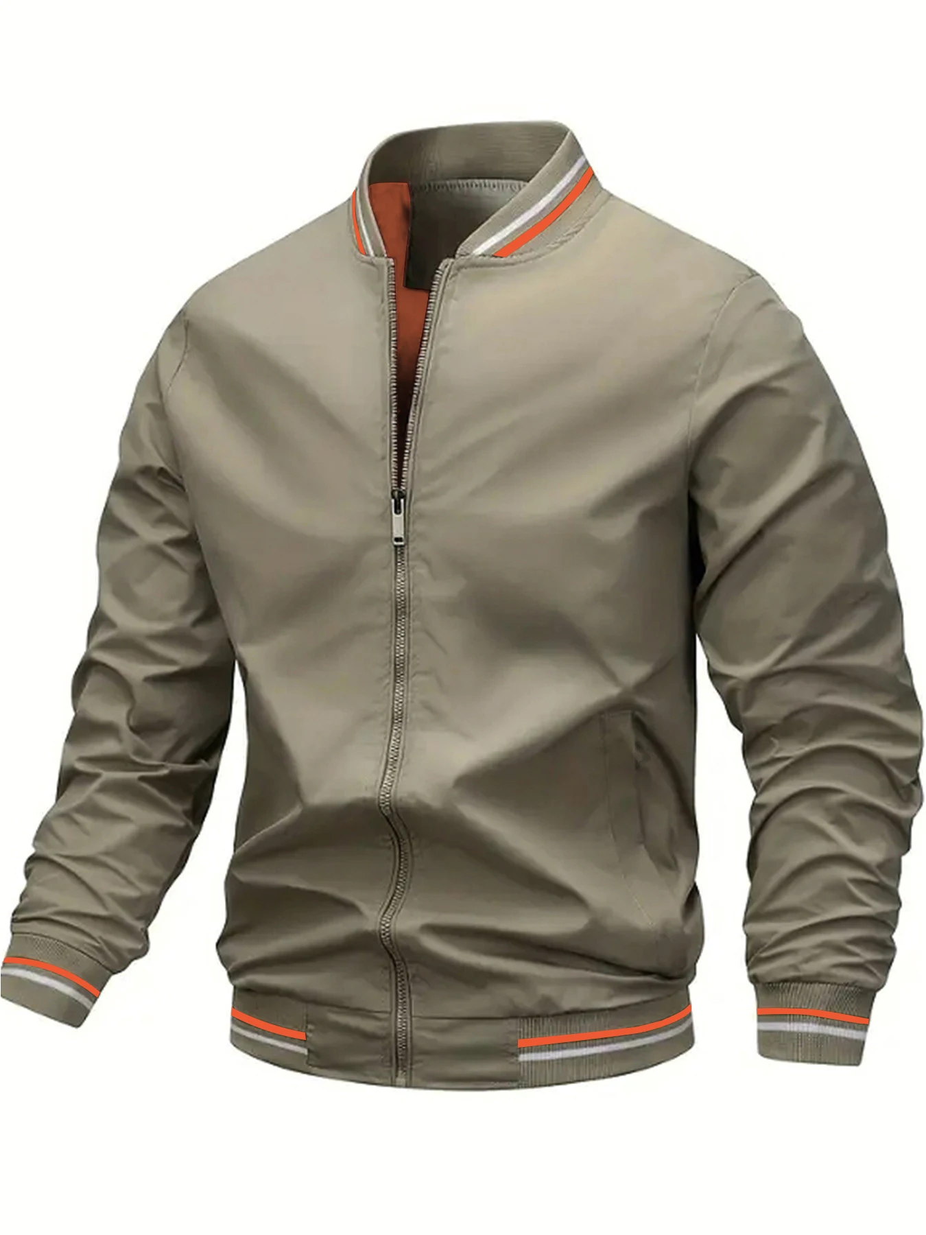 2025 ربيع الخريف عادية الصلبة موضة سليم Bomber سترة الرجال معطف جديد وصول سترات للعبة البيسبول الرجال سترة XS-2XL #2