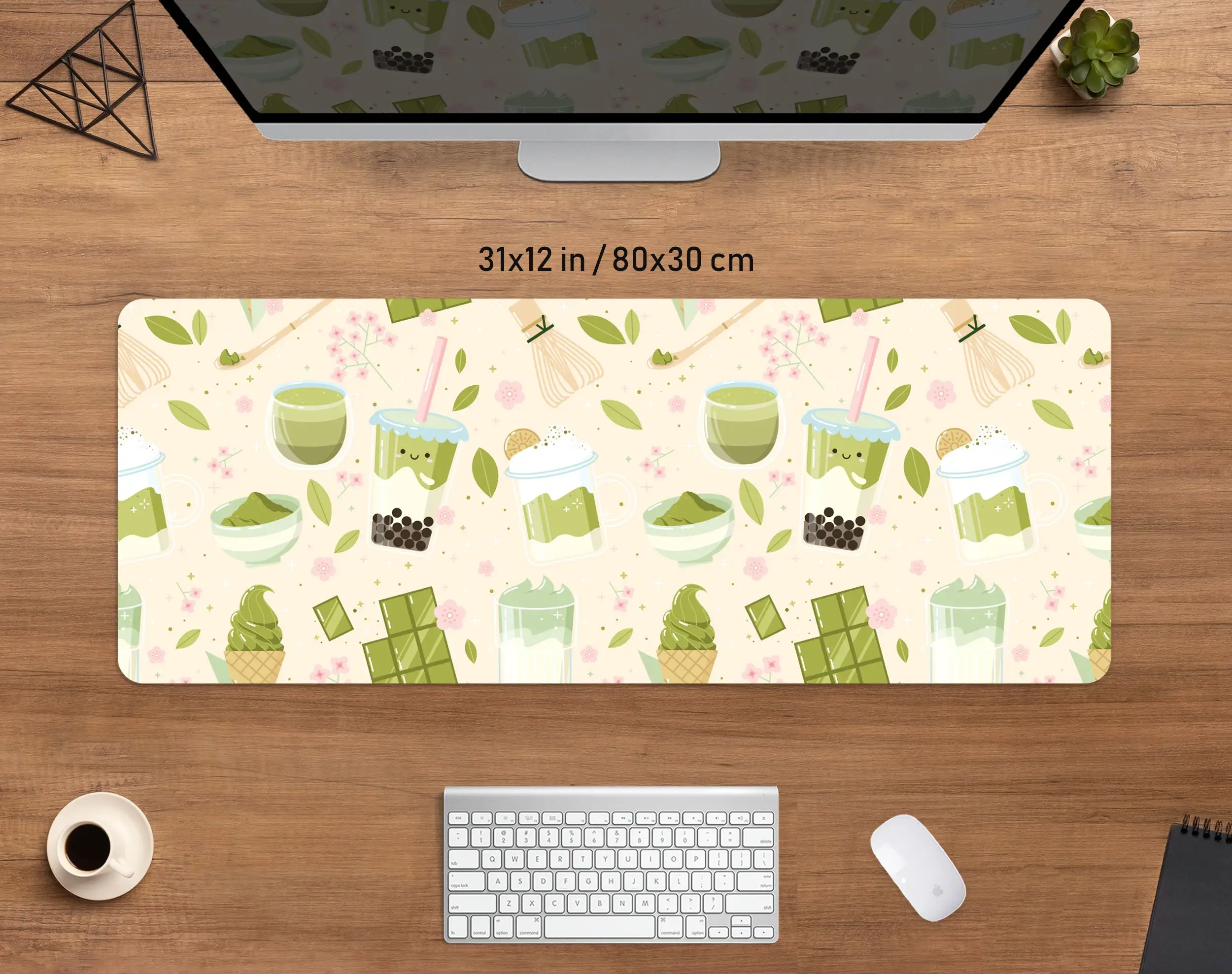 Matcha Boba Tea Mouse Pad Large Office Accessories for Desk Mat Gamer Keyboard Mousepad Gaming Mats Xxl Mause Carpet 900x400 Rug