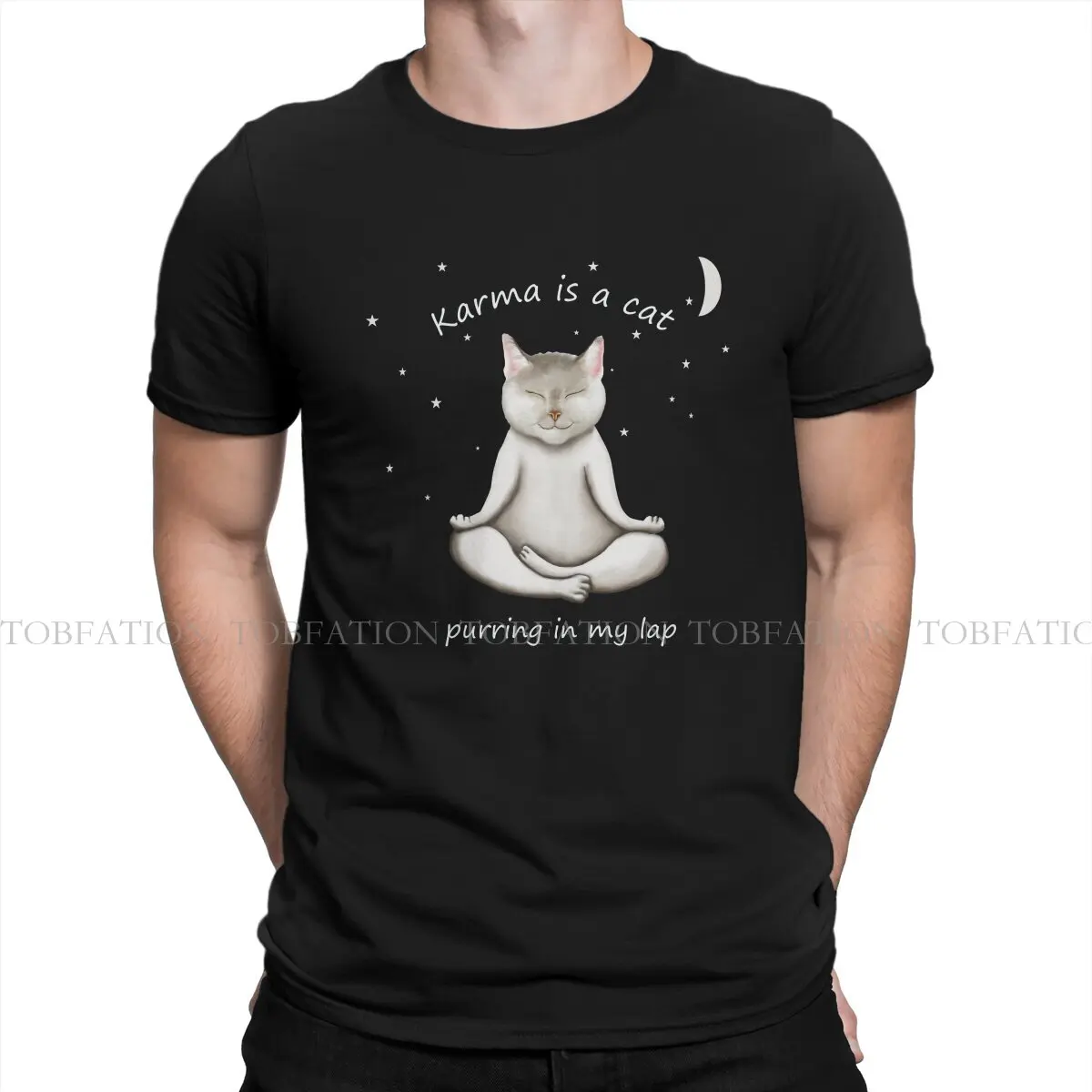 PURRING IN MY LAP Karma At Midnight. KARMA IS A CAT T Shirt Classic Teenager Graphic Large Crewneck TShirt Top sell   Men's