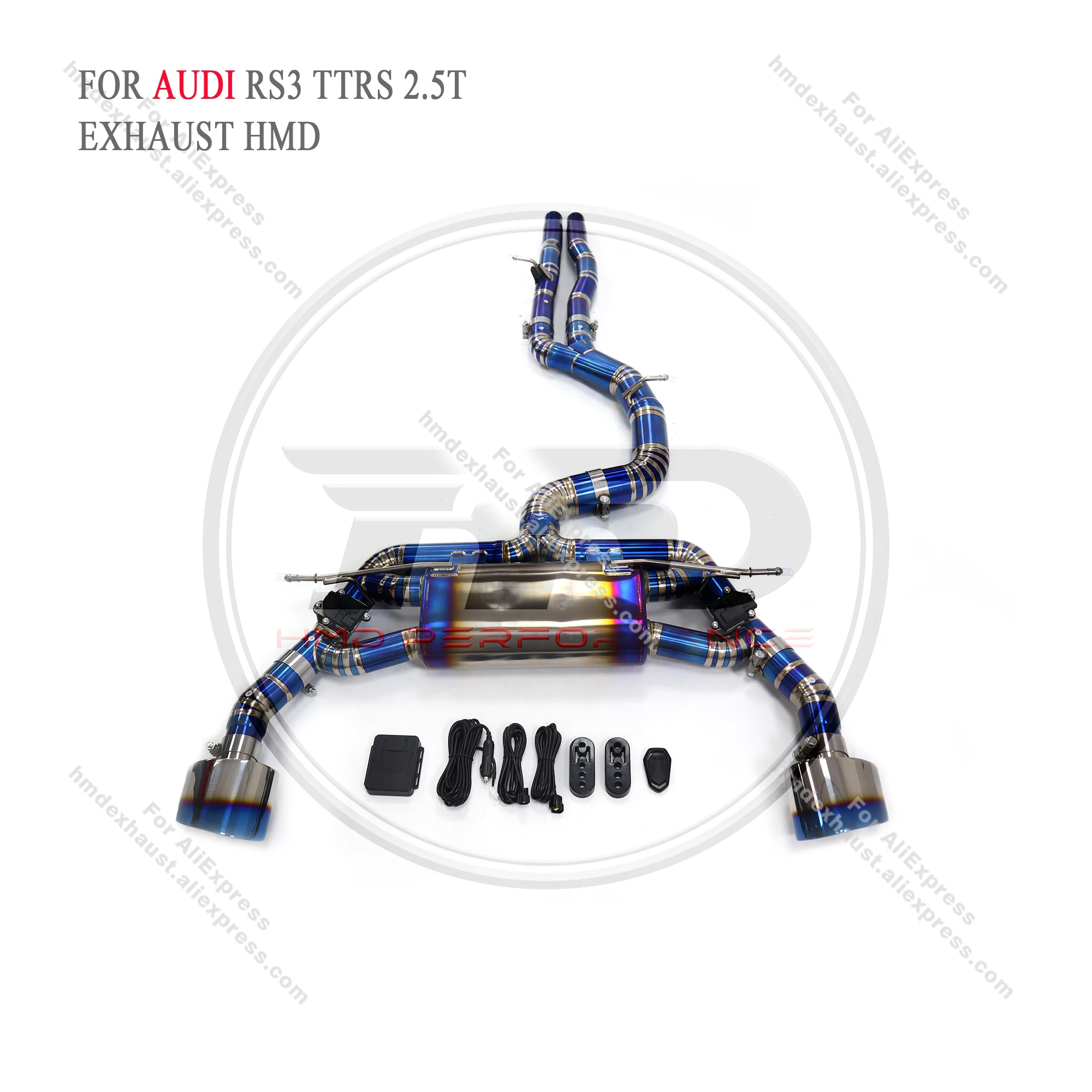 HMD Titanium Exhaust System Performance Catback for Audi RS3 TTRS 2.5T Muffler With Valve