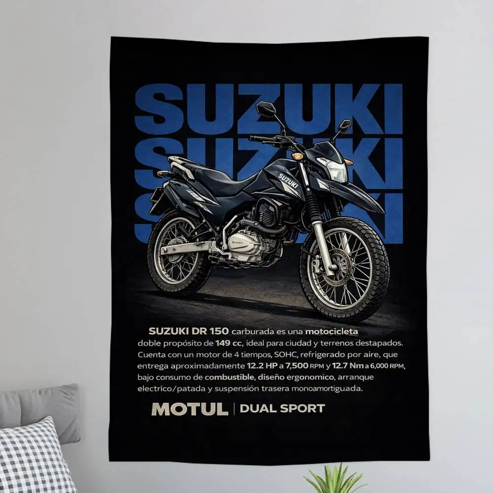 Motor S-Suzukis LOGO Hanging Bohemian Tapestry Bohemian Wall Tapestries Mandala Kawaii Room Decor