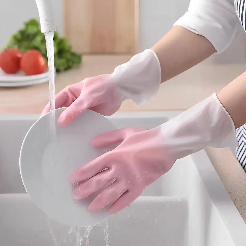 

Waterproof Rubber Gloves for Housework Kitchen Durable Latex Gloves for Waing Dies And Clothes Women's Household Cleaning...