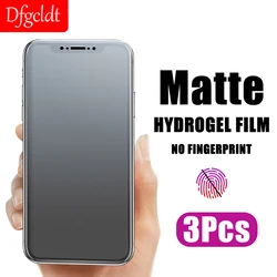 1-3pcs no fingerprint matte hydrogel film for iphone 12 13 mini se 2022 x xr screen protector iphone 8 7 6 plus 11 14 15 pro max