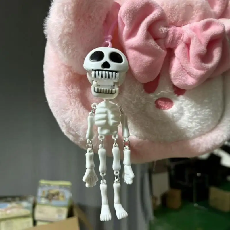 Skelett-Schlüsselanhänger mit Zugschnur, lustiger Neuartiger Plastik-Taschenanhänger, langlebiger Rucksack-Anhänger für Halloween-Party-Geschenke – Detail 8