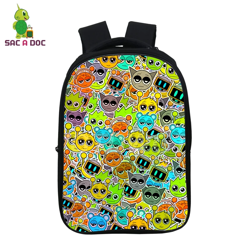 

Cartoon Students Schoolbags Sprunki Game Funny Design Shoulder Bag Boys Girls 14.5 Inch Bookbag Incredibox Game Print Backpacks