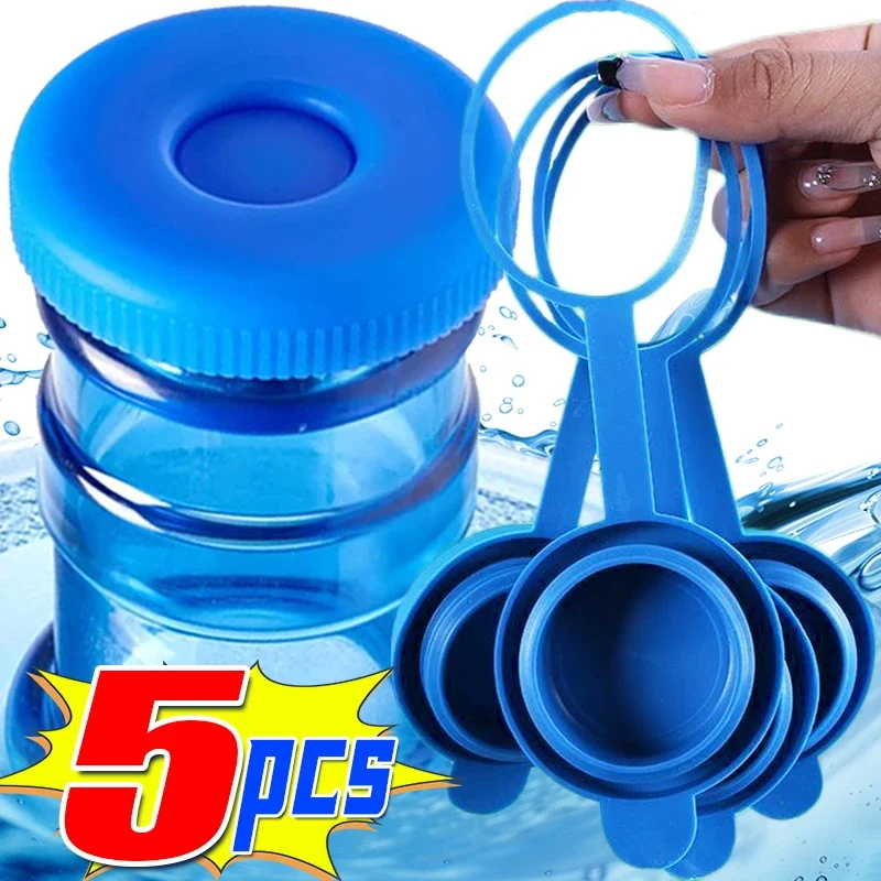 5/1Pcs Silicone Water Bottle Cover Food Grade Replacement Lid 5 Gallon Water Bottle Lids With Inner Plug Leak-proof Bucket Cover