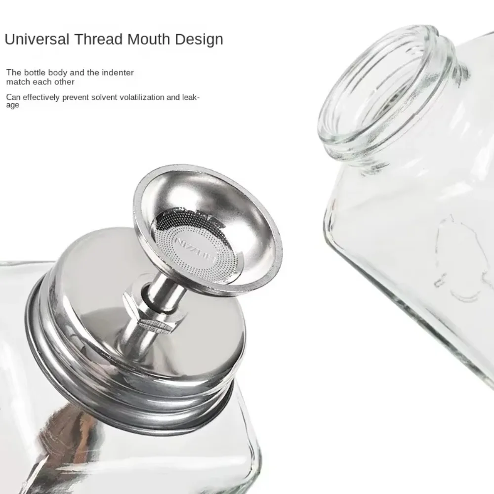 Tragbare 180 ml Nagel Glas Flasche Drücken Sie Typ Presse Trichter Alkohol Flasche Kristall Hydraulische Nagel Entferner Wasser Leere Flasche