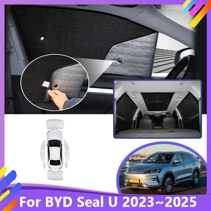 

Car Sun Visor For BYD Seal U Accessoires Song Plus Sealion 6 2023 2024 2025 Curtains In The Auto UV Protection Car Accessories