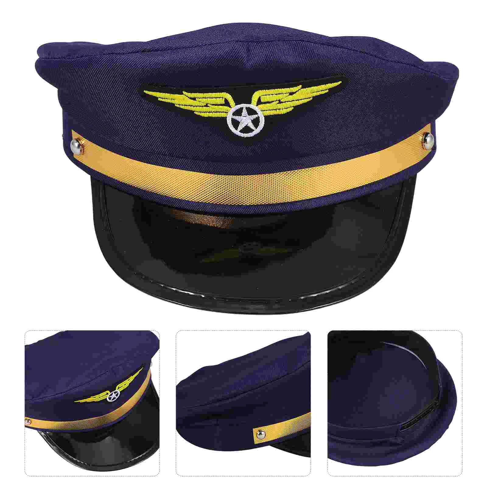 Pilot Hat Captain Women Costume Accessories Airline Women's Hats & Caps for Kids Halloween