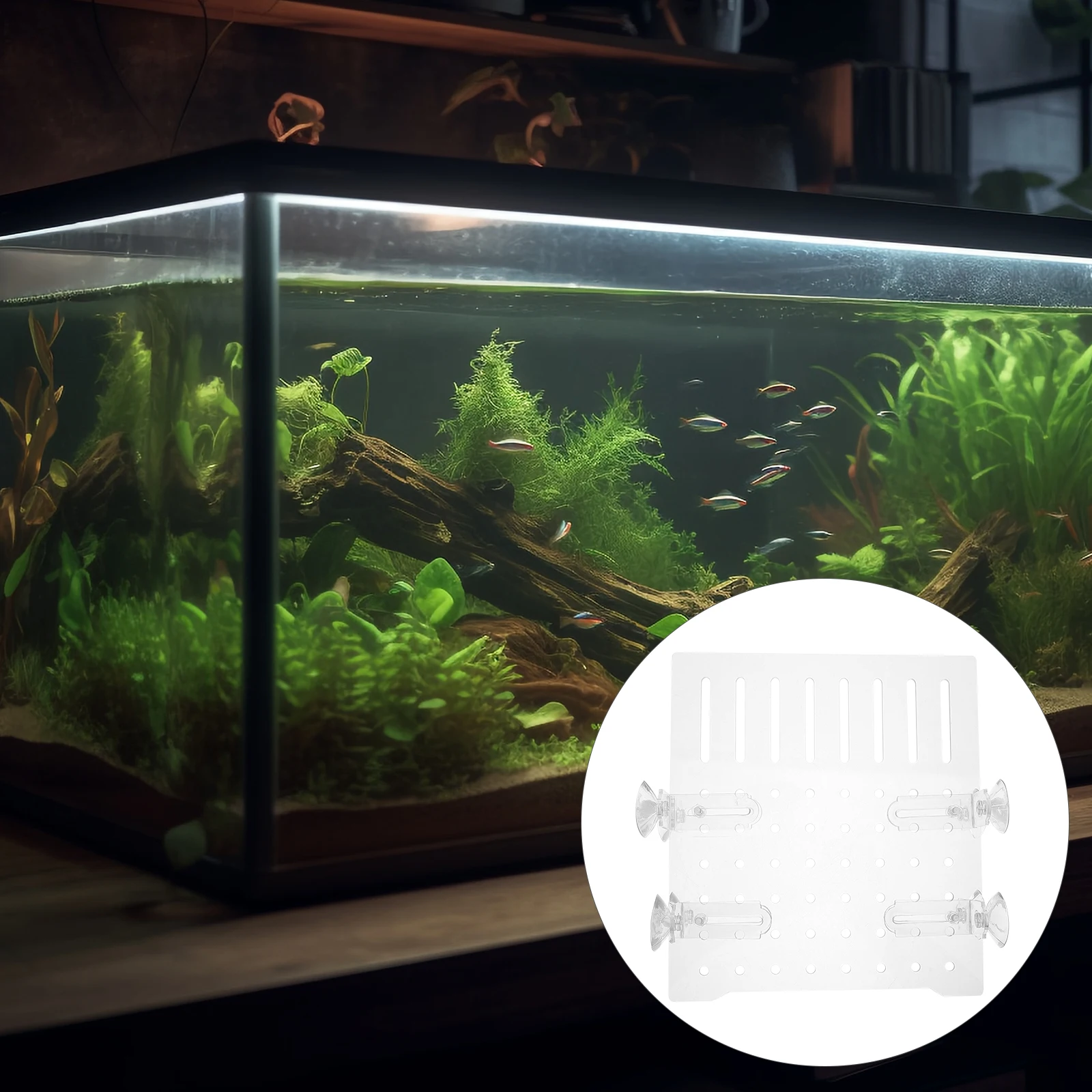 

8pcs Aquarium Divider Transparent Acrylic Fish Tank Separator For Betta Tank Isolation Grid Plate Suction Cup Clips Durable