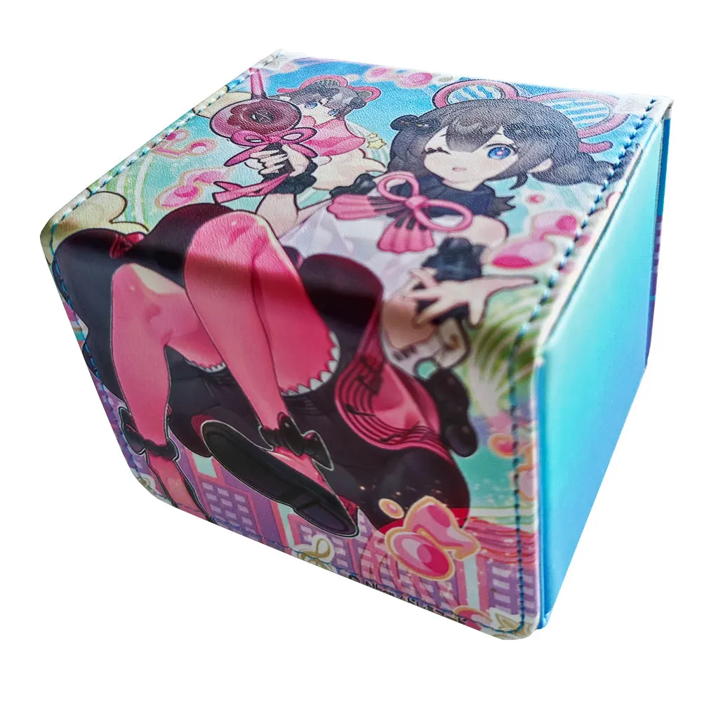 

100+ Colorful Deck Box Board Game Storage Box TCG Cards PU Material Case for Magicalal The Cards MGT/Pkm/YGO/Gathering Games