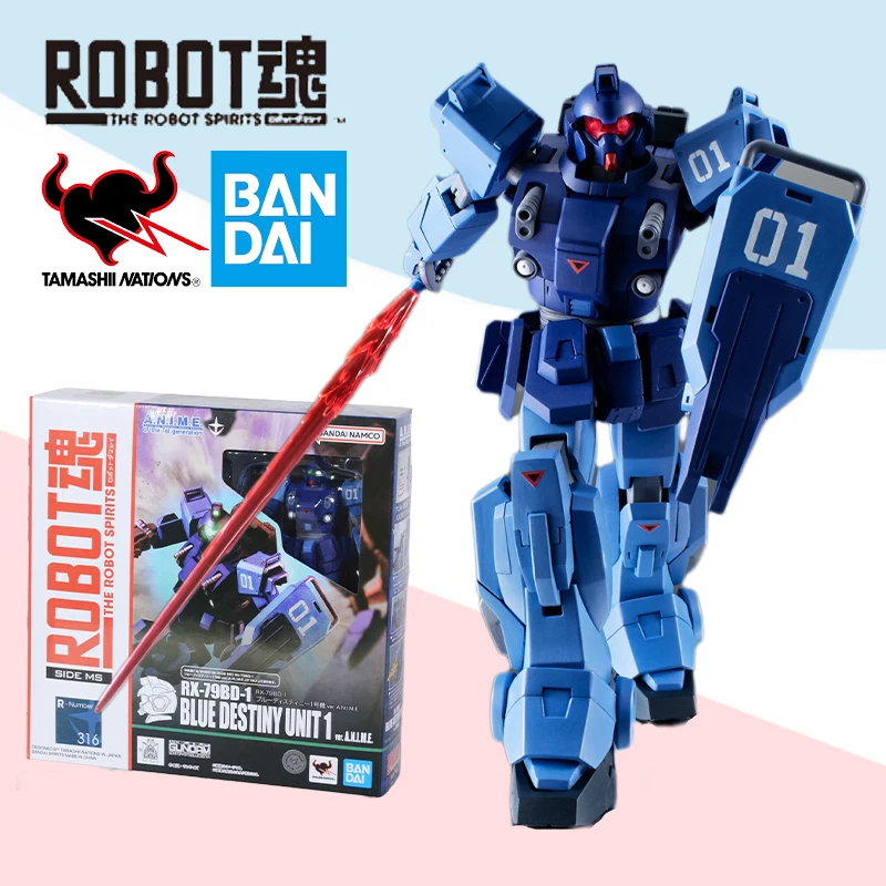 

Bandai Original box Robot Spirits GUNDAM BLUE DESTINY UNIT 1 VER ANIME full Action model kit finished toy gift for kids