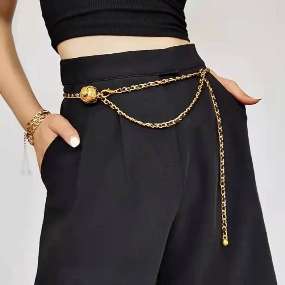 Trendy Designer Fashion Waist Chain Belt Corset Body Metal Lanyards For Women\'s Dress Jeans 2022