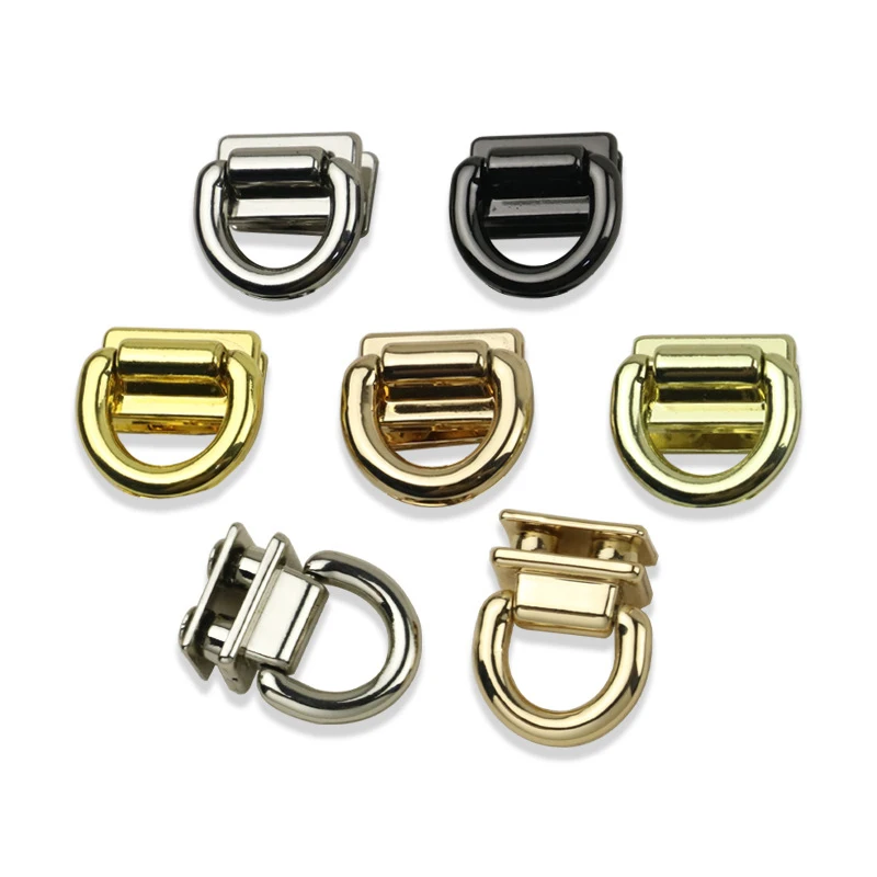 D Ring Bag Side Clip Buckles with Screw Handbag Chain Handle Connector Bag Strap Belt Hanger DIY Hardware Accessory
