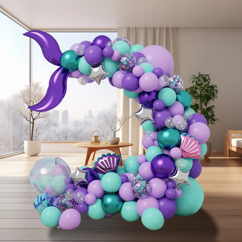 120 قطعة ذيل حورية البحر اللاتكس الألومنيوم بالون مجموعة لجميع القديسين التخرج السنة الجديدة عيد الفصح عيد الحب عيد الشكر #2