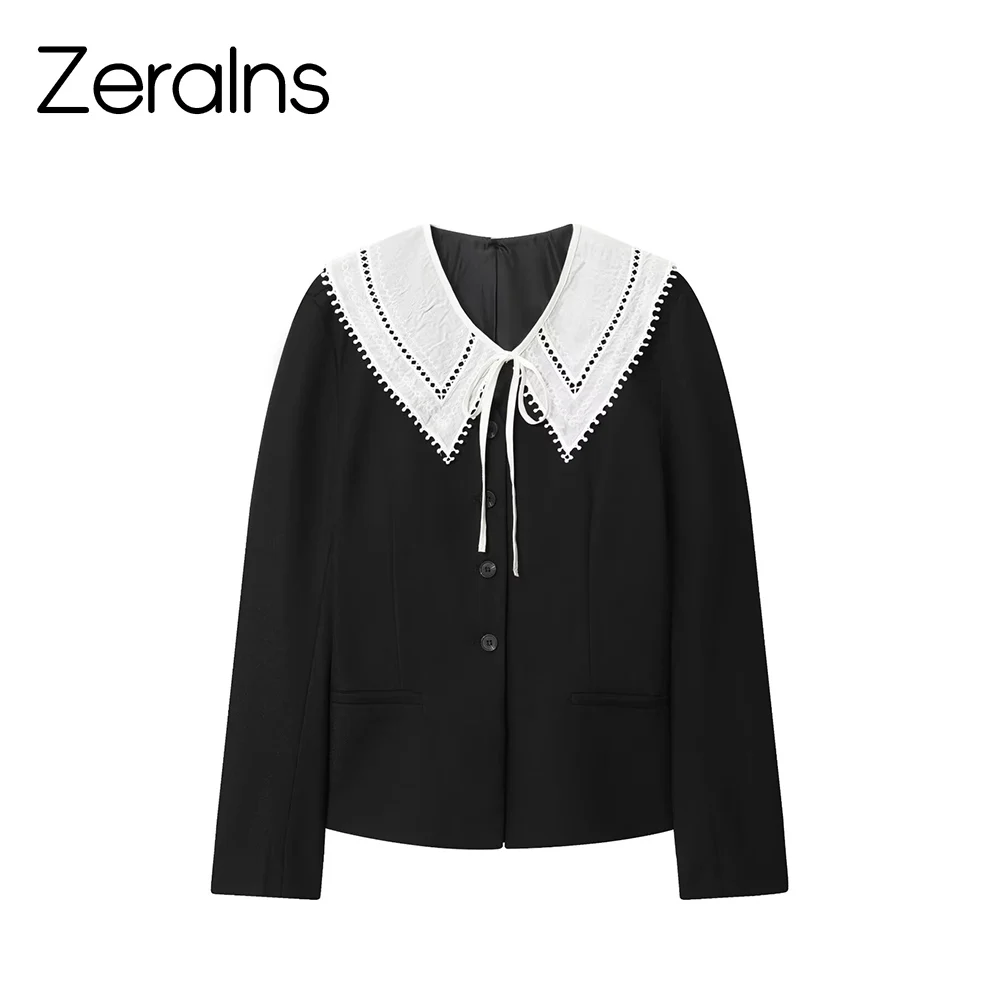 ZERAINS طوق مزيف مصنوع يدويًا وياقة دانتيل مجوفة وياقة بيضاء من الدانتيل وياقة متعددة الاستخدامات وياقة مزخرفة النسخة الكورية #1