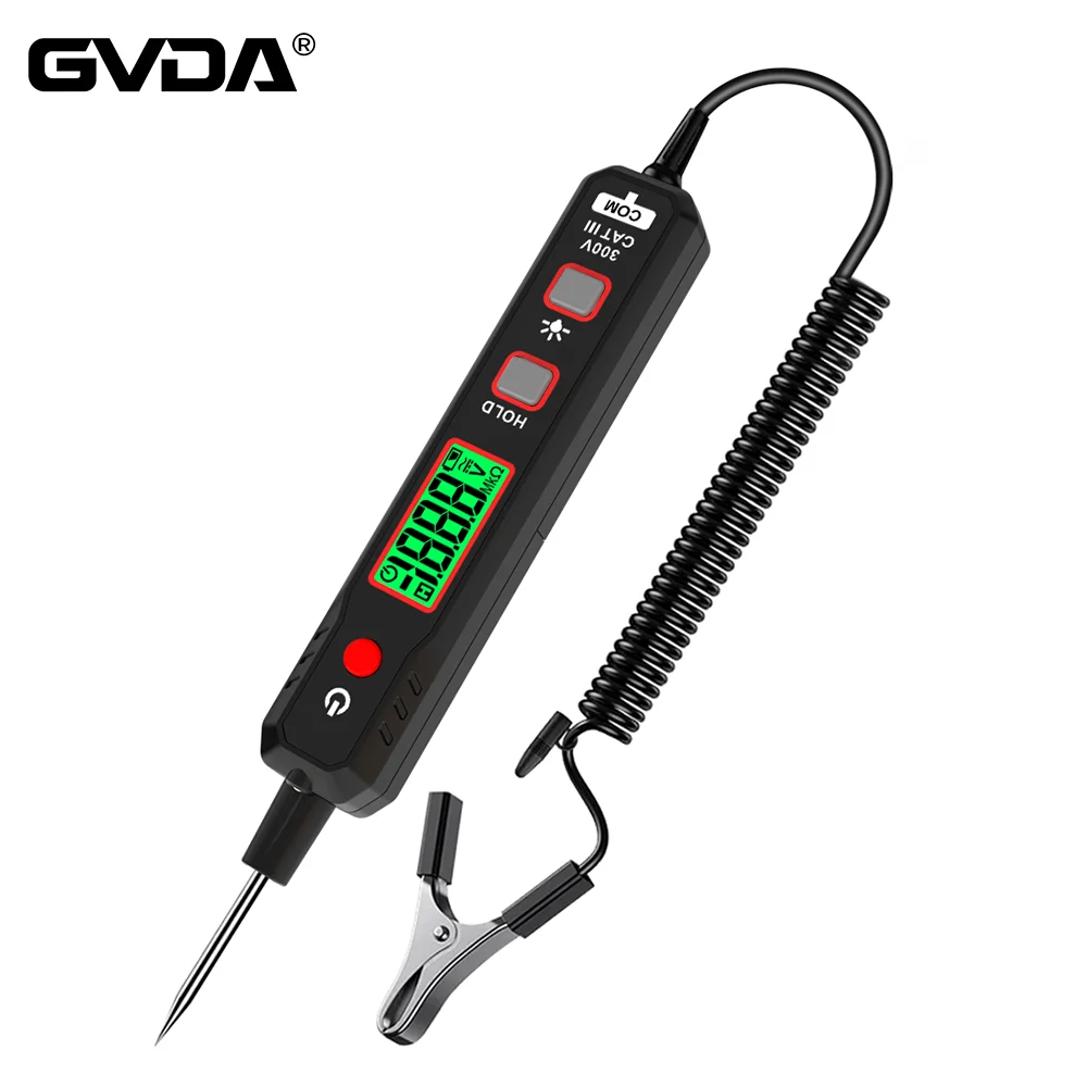 gvda multimetro digital para carro detector de tensao dc testador de continuidade de resistencia bateria de motocicleta volts testador de tensao automotiva 01