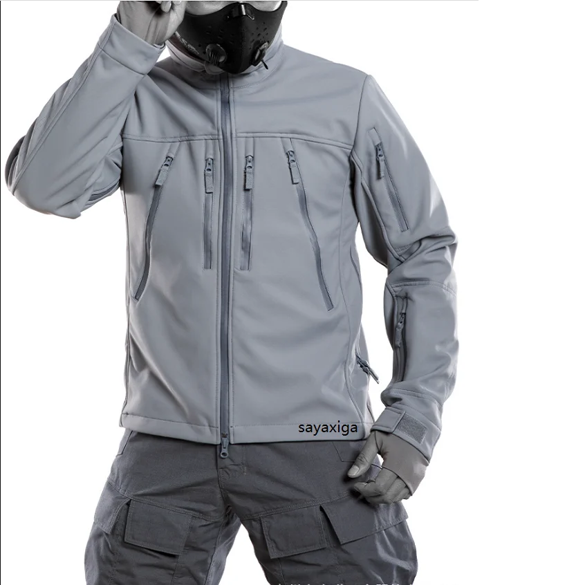

Men's Waterproof Softshell Tactical Jacket Outdoor Hiking Skiing Windbreaker Coat Winter Windproof Fleece Hoodie Jacket Climbing