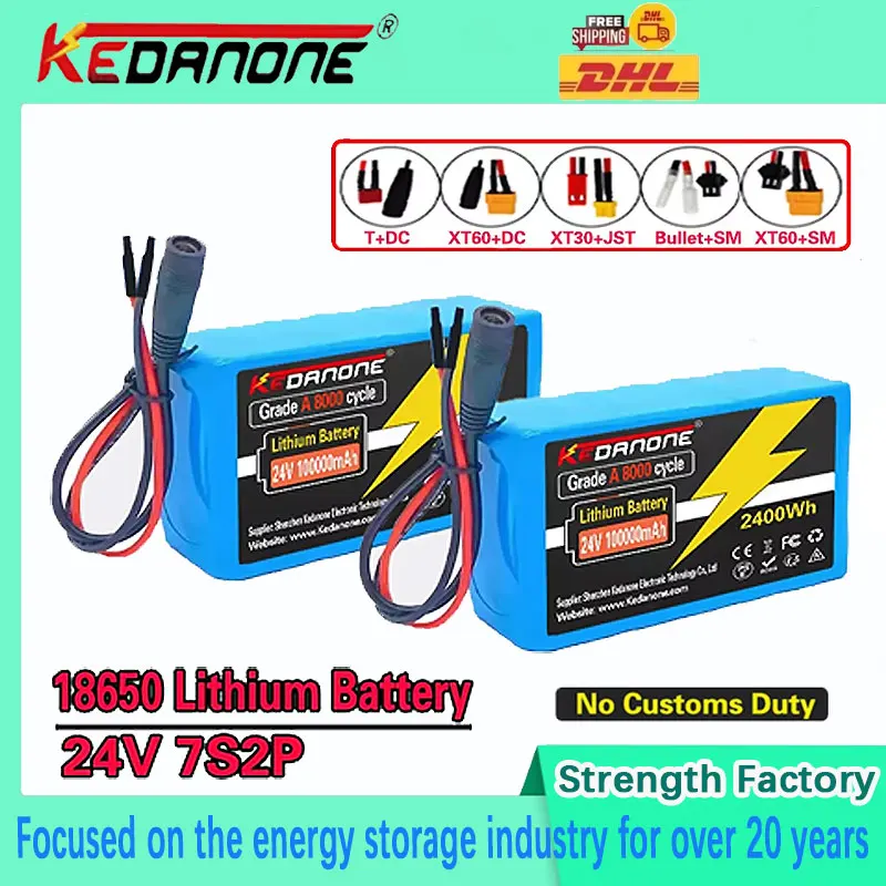 

Аккумуляторный блок 100000 мАч 7S2P 24В/29.4В 10Ач 18650, перезаряжаемая батарея 29.4В, мини-портативное зарядное устройство для светодиодов/ламп/камер с B