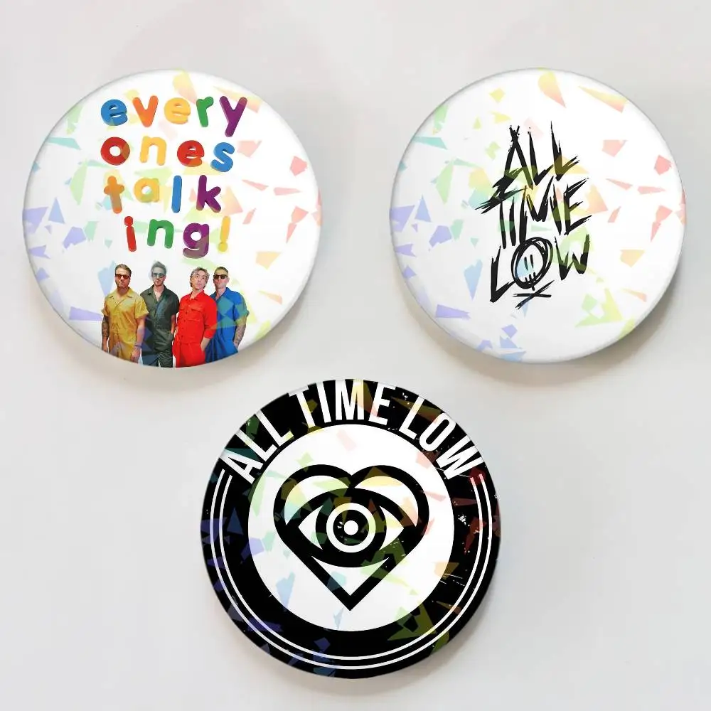 Bande drôle A-All T-Time L-Low, Badge rond parlant de tout le monde, épingles à revers pour sacs à dos, porte-documents, broche Laser, vêtements cadeaux