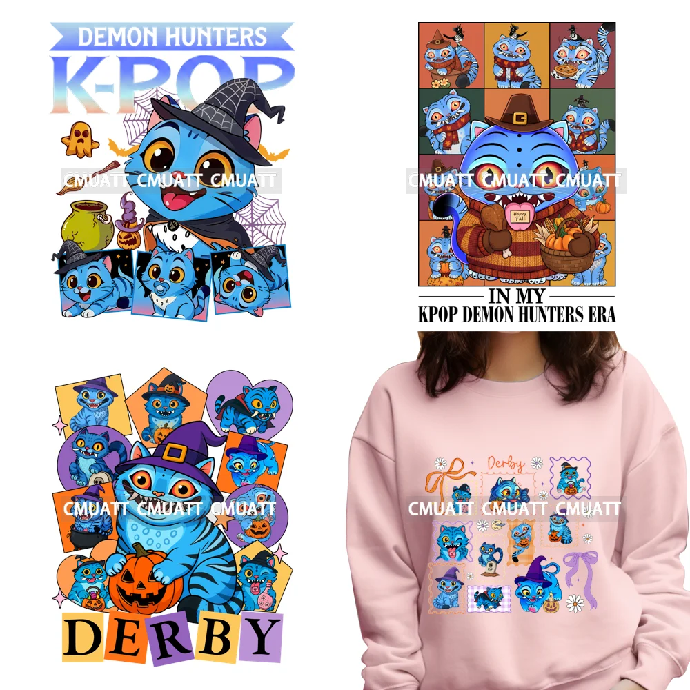 

Derpy Tiger Anime Lover Kpop Fan Cartoon Halloween Designs Iron on DTF Washable Transfers Stickers Ready to Press for Clothing