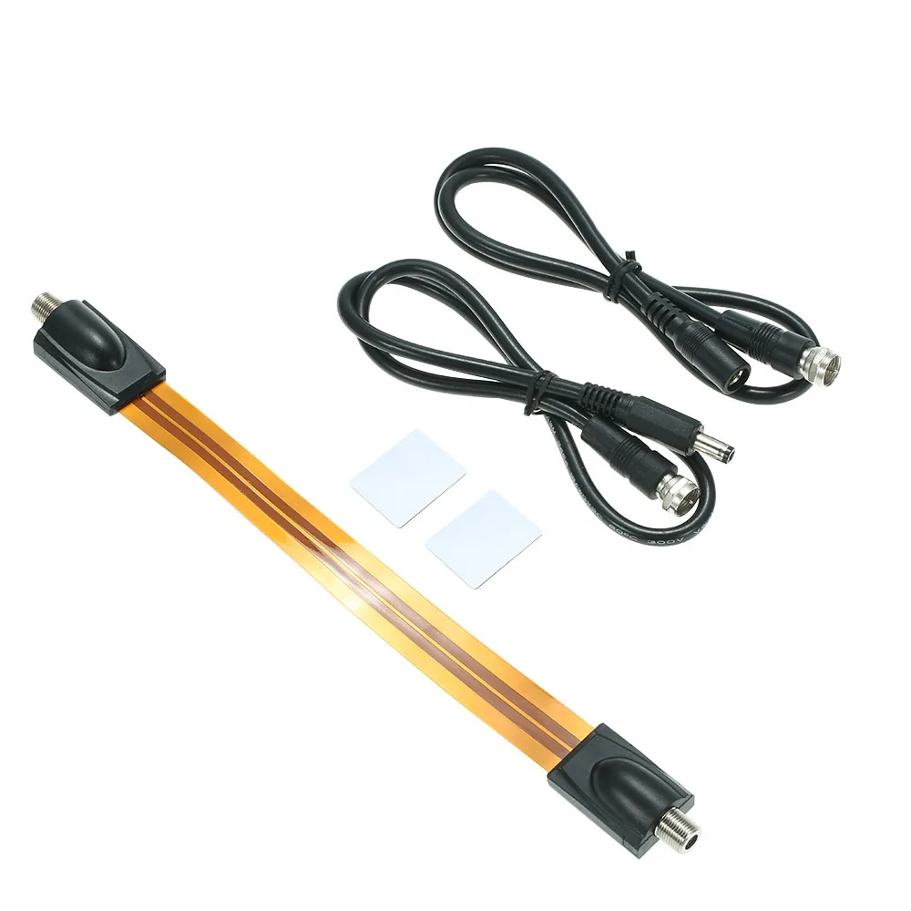 Extreme Slim Flat Power Cable Female F Connector Fits Under Doors 26cm Long + F Male Camera Power Input/Output Adapter Cable