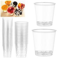 50ml/90ml Round Home Kitchen Cup Disposable Plastic Shot Glasses Dessert Cups Drinks Wedding Party Decorations Supplies