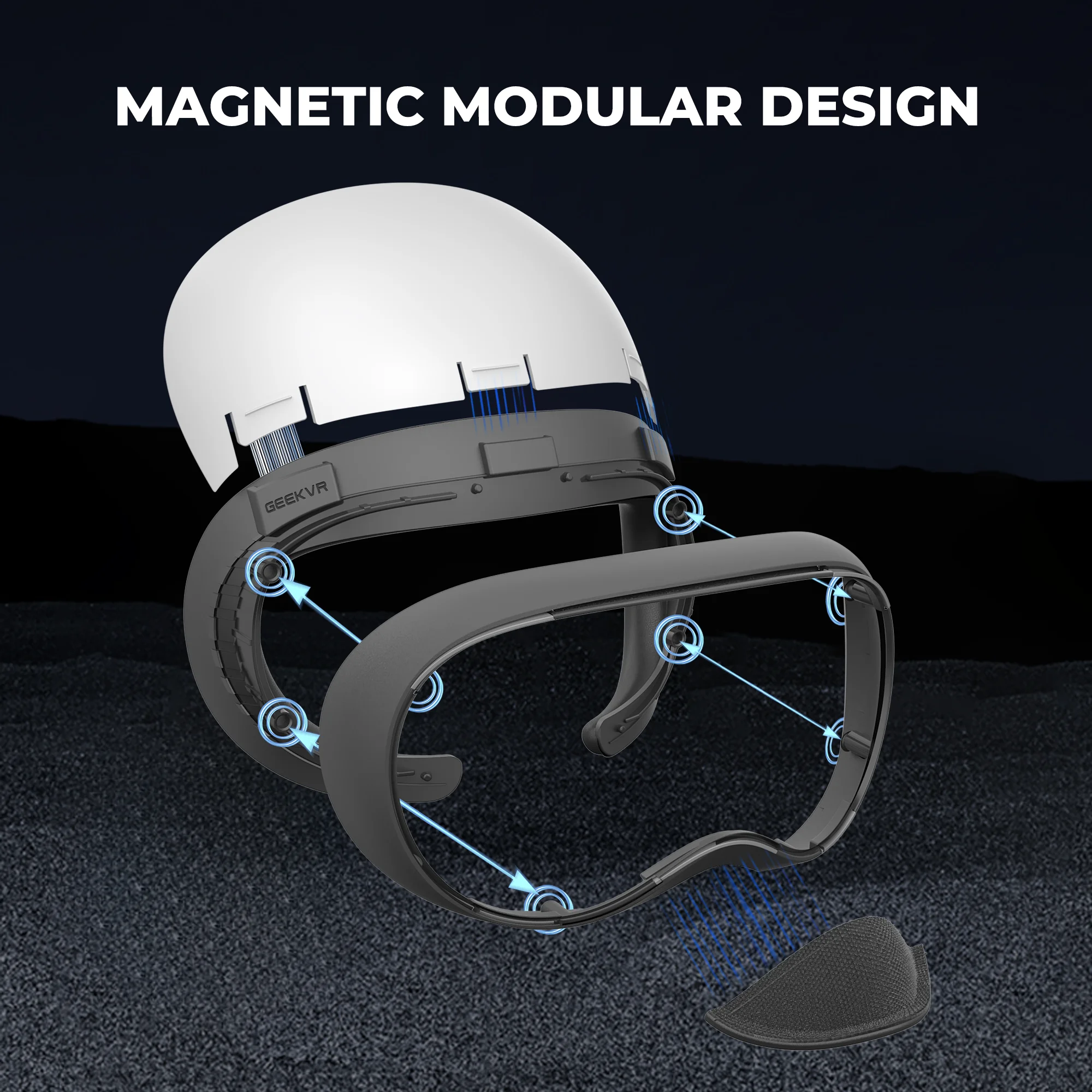 حزام رأس الوجه المعياري GEEKVR لجهاز Apple Vision Pro (ختم الضوء البديل الأول في العالم)
