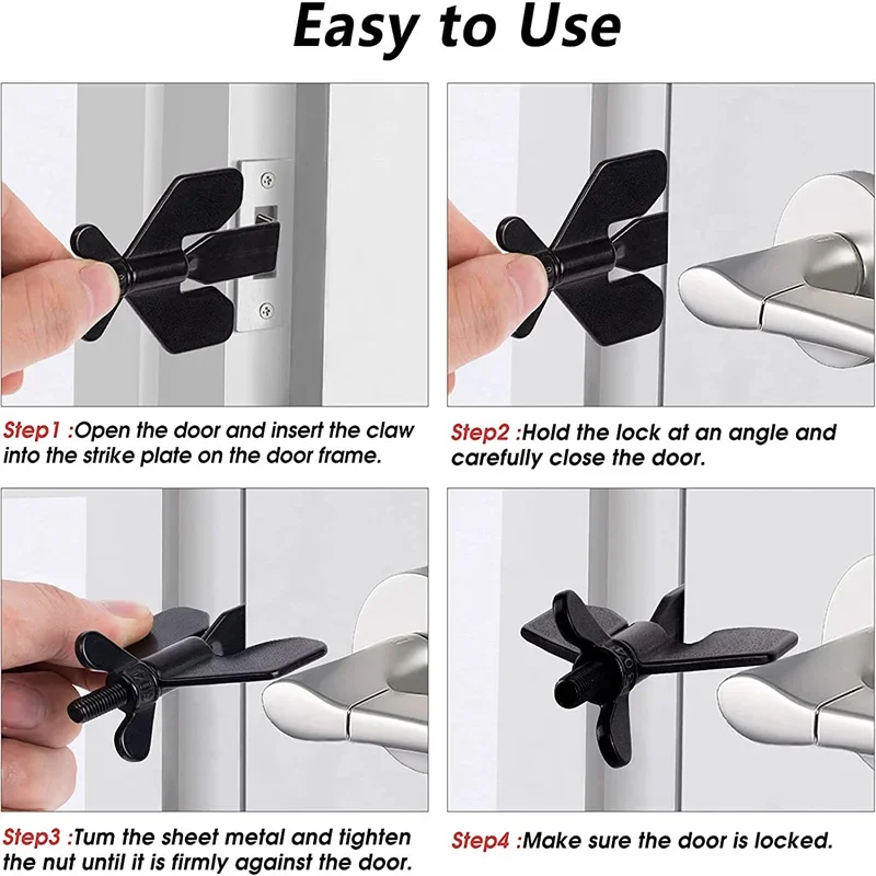 Door Lock Security for Travel | Heavy Duty Portable Door Lock Stoppers | Hotel Door Jammer Home Security Lock Latch Device Apart