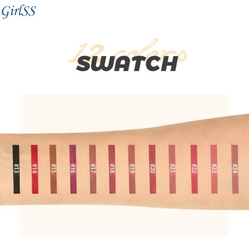 Delineador labios mate, lápiz delineador labios altamente pigmentado para forma y esculpir labios, lápiz labial