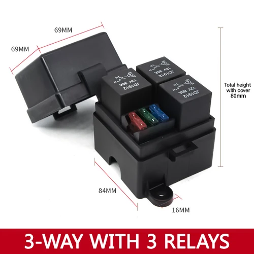 Imagen 2 del producto Caja de fusibles automotriz de 6 vías con conjunto de caja de relés, caja de fusibles de protección de circuito modificada de 12 vías, 10 vías y 8 vías
