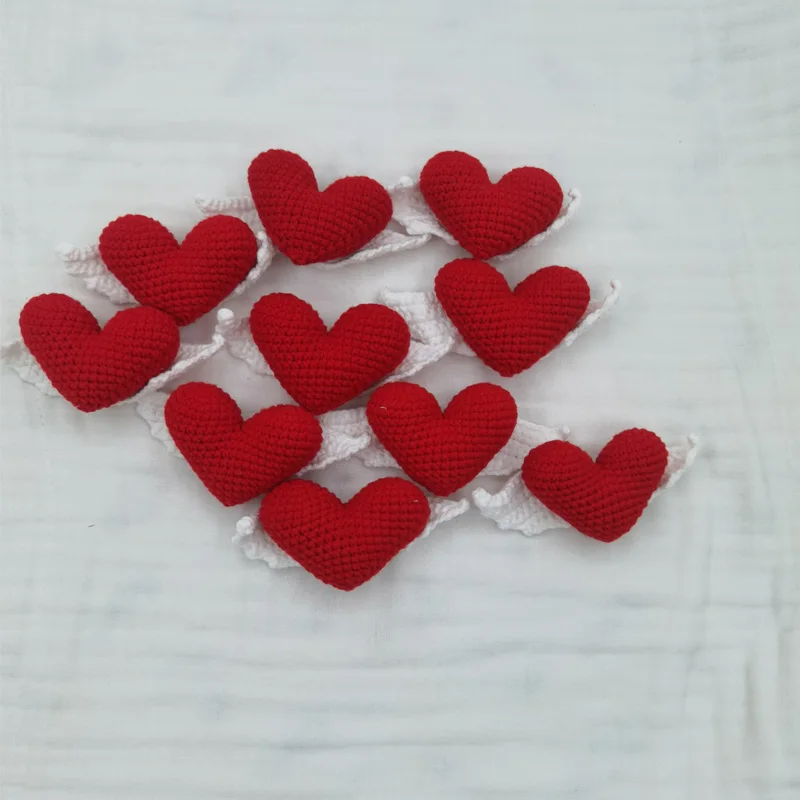 10Pcs Upgraded DIY Baby Pacifier Chain Cute Heart Angel Crochet Knitting Beads for Pacifier Baby Photograph Props Durable