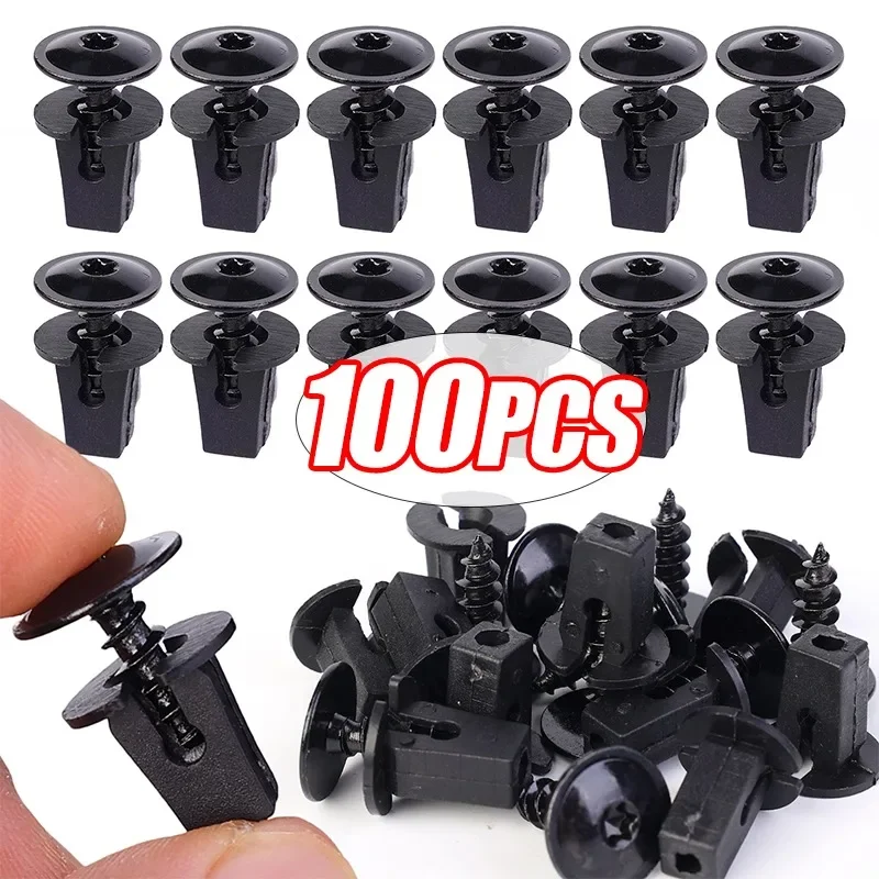 100~1pcs Engine Guard Buckle Car Mudguard Lining Fastener Snap Screws Kit Retainer Snap Door Panel Clips Rivet Auto Accessories