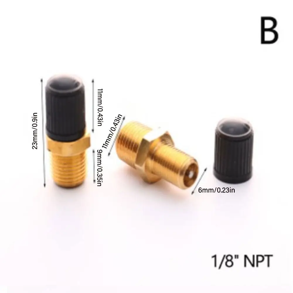 1/4 NPT 1/8 NPT M10 Air Compressor Tanks Fill Valve Durable Anti-Corrosion Brass Schrader Valve Automobile Tire Valve Core