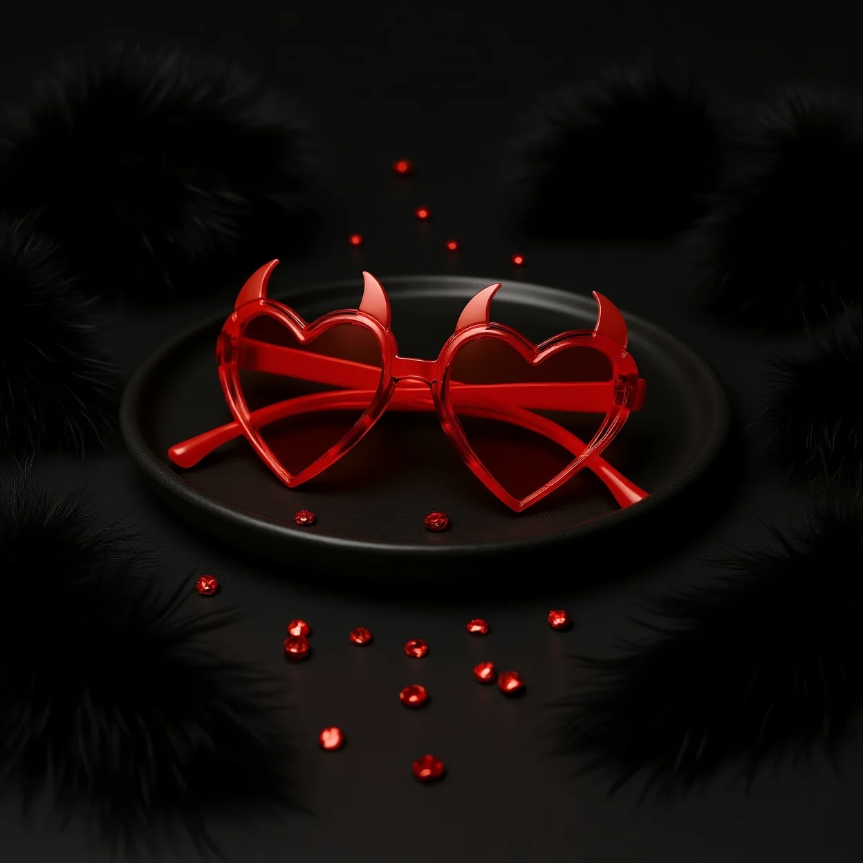 Novelty Sunglasses Heart Shaped UV400 Sunglasses Devil Sunglasses Devil Horn For Outdoor Sports Holiday Costume Photo Shooting