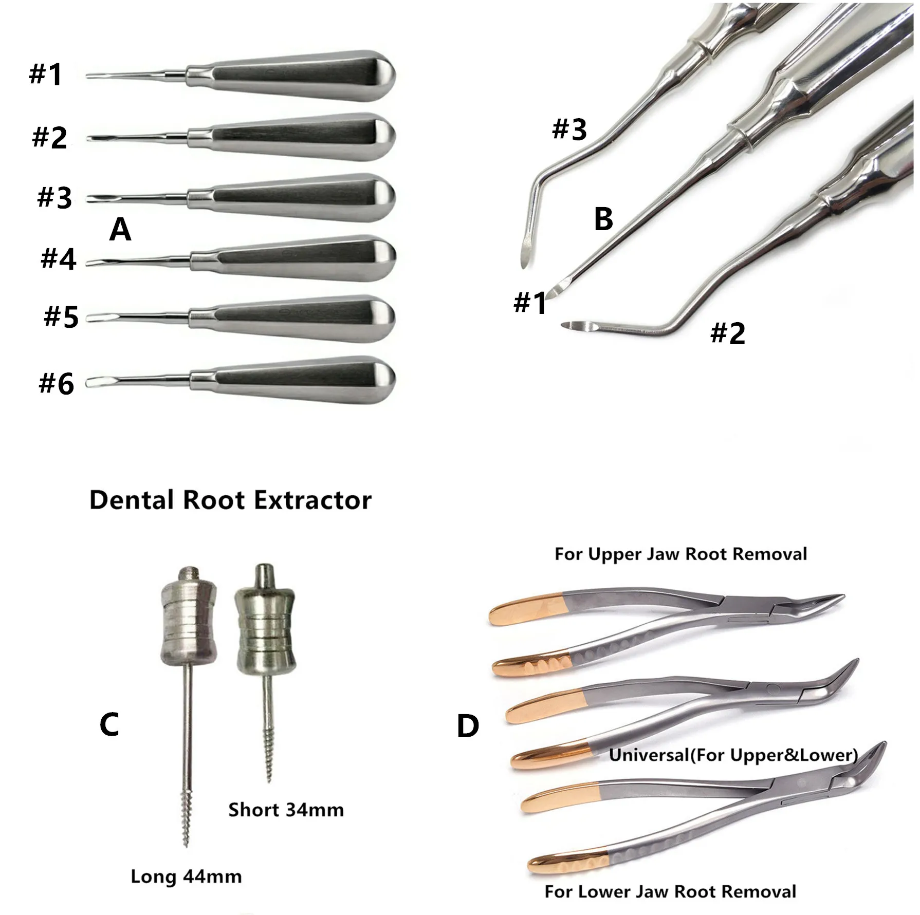 

Dental S.S Tooth Extraction Forceps Pliers Elevator Apical Root Tip Extractor Teeth Extracting Drills Surgical Instruments Tool