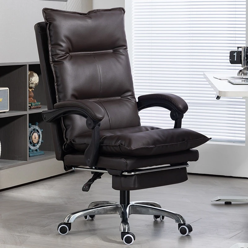

office business boss chair study sedentary high-end leather armchair movable reclining cadeira escritório interior furniture