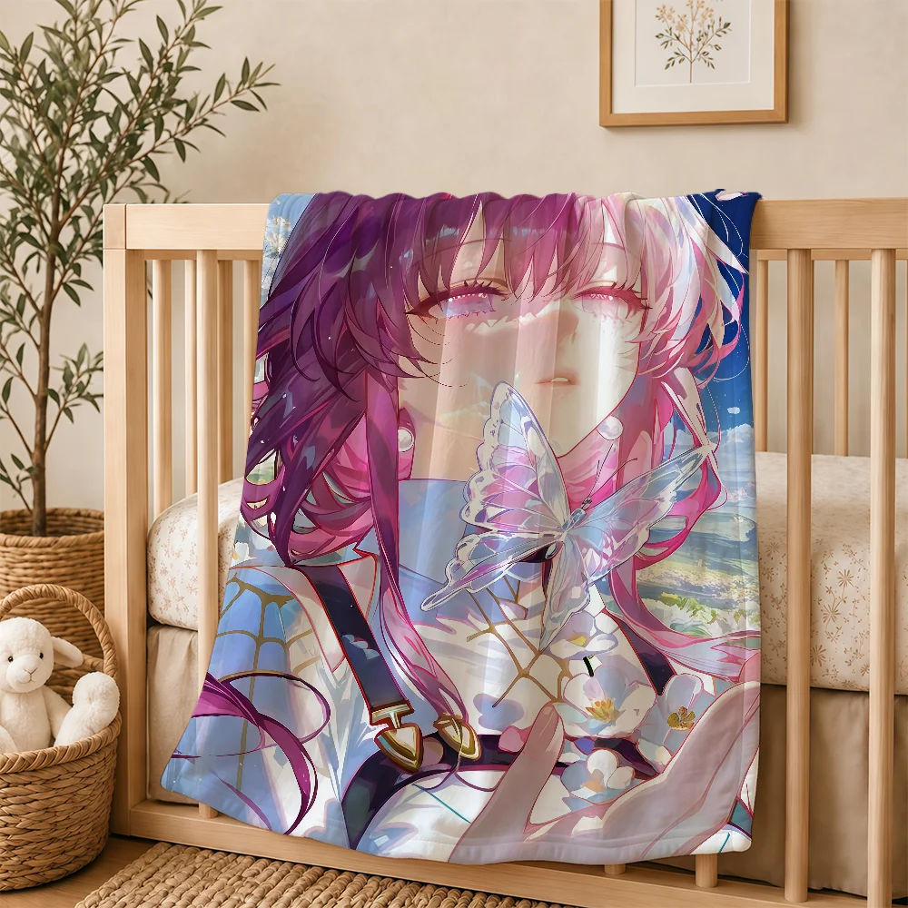Kafka Honkai Star Rail Blanket For Soft Warm Knee For Bedroom Living Room Bed Sofa Camping Picnic Office Gift