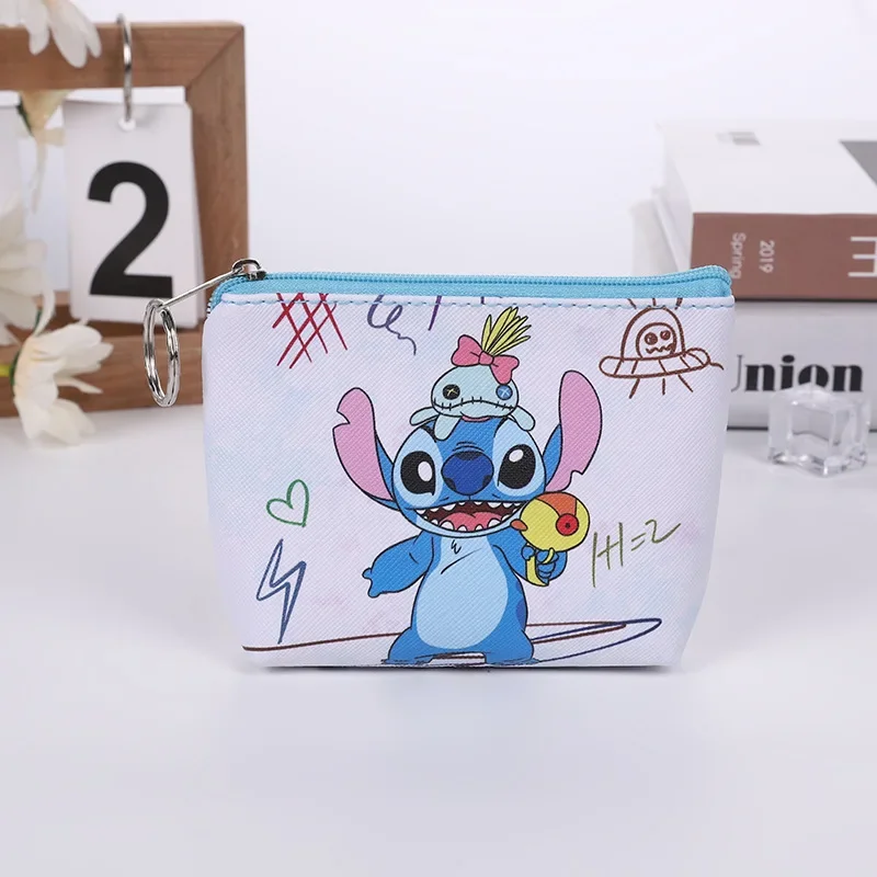 Disney Stitch Brieftasche Cartoon Cartoon gedruckt Münz geldbörse Mode kreative Mädchen Mini tragbare Karten tasche Kawaii Schlüssel Aufbewahrung tasche