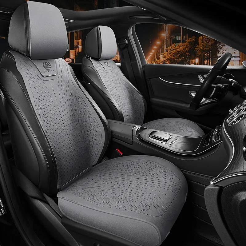 Universal Car Seat full Cover Perforated Breathable Suede Leather Seat Protection SUV Sedan Thin Suede Car Seat full Cover