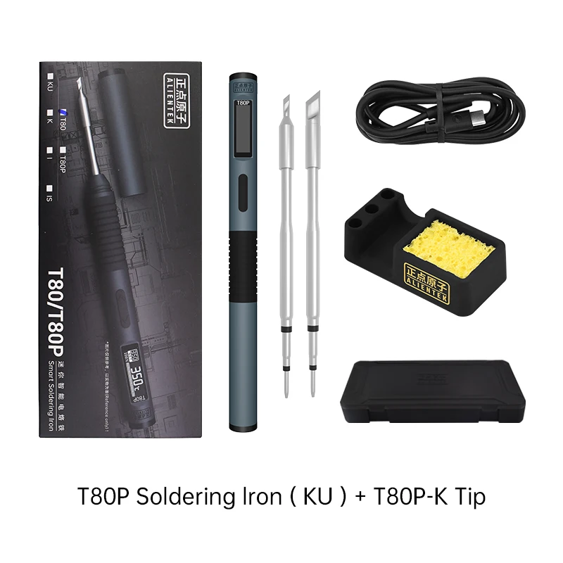 ALIENTEK T80 T80P Slimme Soldeerbout PD 65W QC Verstelbare Constante Temperatuur Draagbare Slimme Soldeerbout Kit C245 Gereedschap